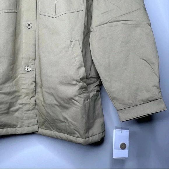 BP Nordstrom NWT Tan Grove Quilt Lined Button-up Shacket Shirt Jacket La… - Picture 6 of 11